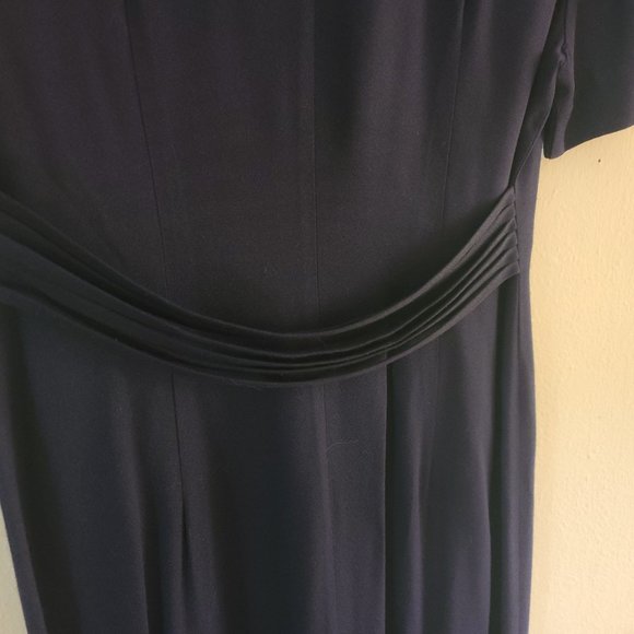 SL Fashions Ladies Dress Navy Blue-accent colors/flowers - Picture 13 of 16